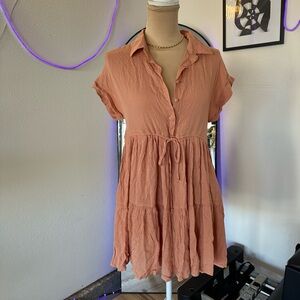 BE COOL Coral Button-Down Women's Top